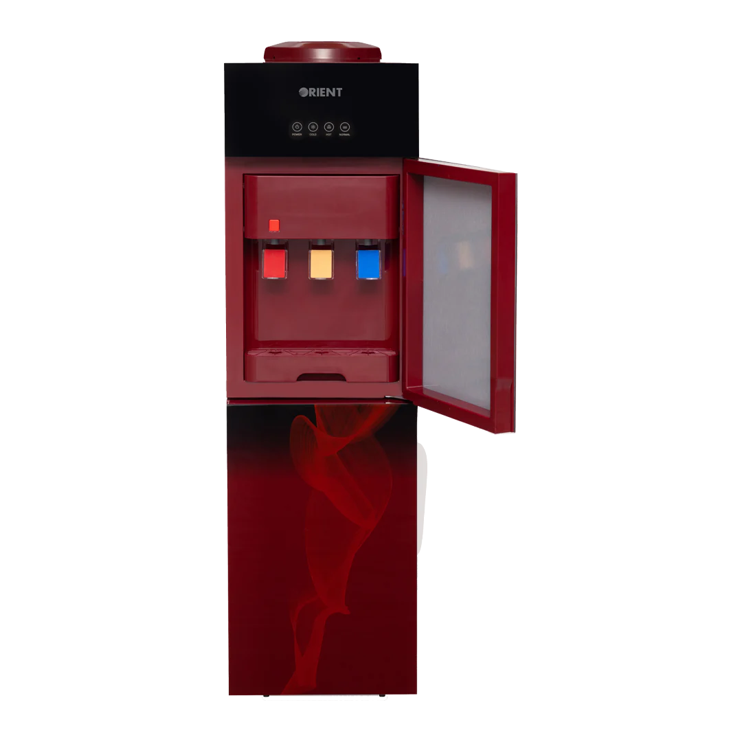 Orient Crystal 3 Taps Red Glass Door Water Dispenser