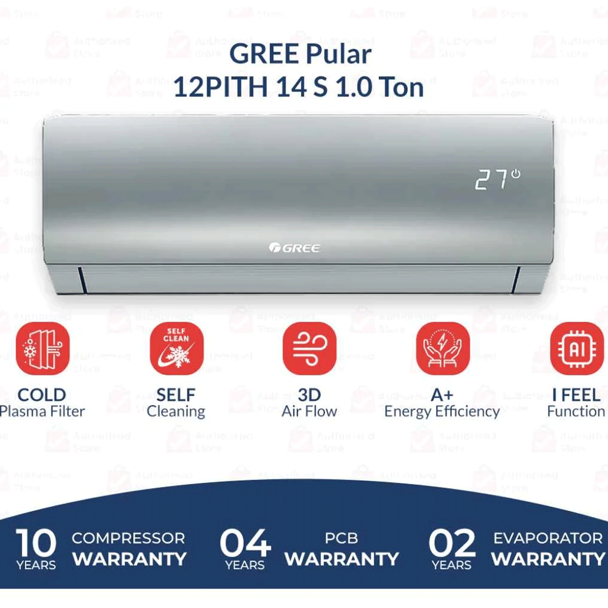 Gree Inverter AC| 1 Ton | Model GS-12PITH 11S/11W/14S | Pular Series | Heat & Cool