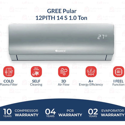 Gree Inverter AC| 1 Ton | Model GS-12PITH 11S/11W/14S | Pular Series | Heat & Cool